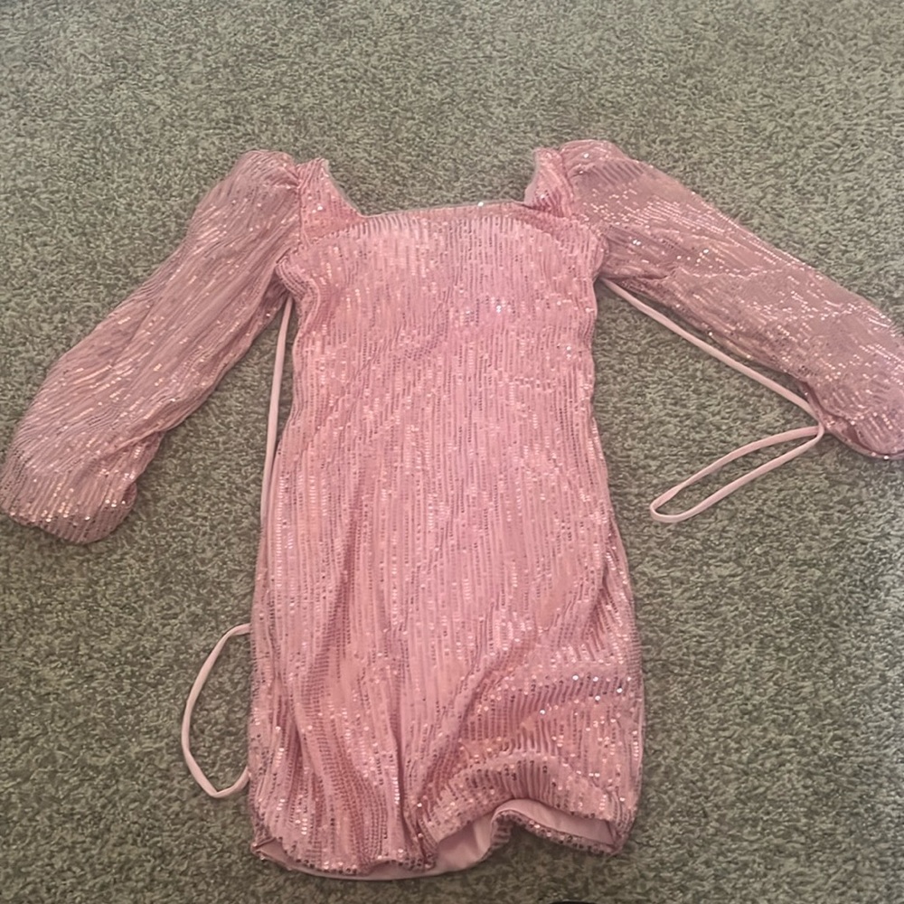 Pink long sleeve dress